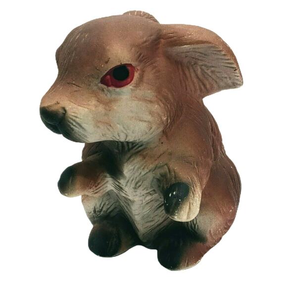 Vintage Bunny Rabbit Figurine Rustic Woodland Farmhouse Easter Cabin Decor - Picture 2 of 9